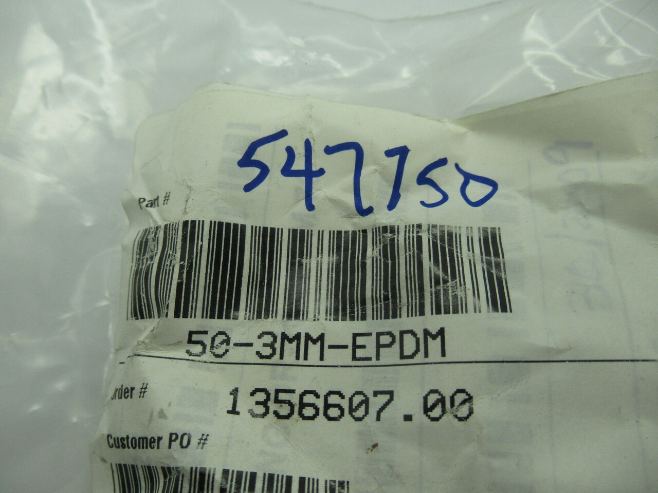 Daemar 50-3MM-EPDM EPDM O-Ring 50mm ID 3mm Width 547750 Lot of 16 NOP