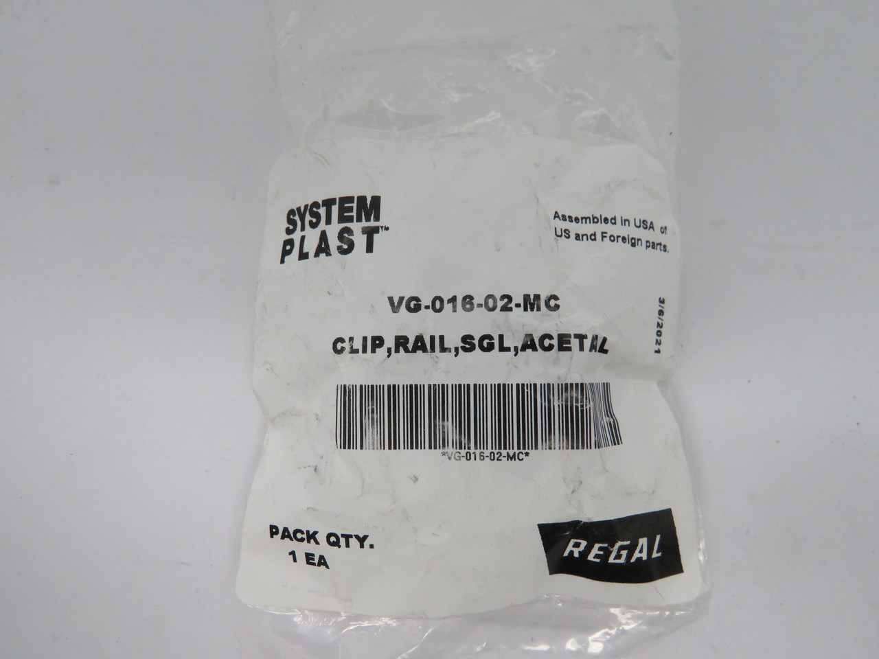 Regal System Plast VG-016-02-MC Compression Clip NWB