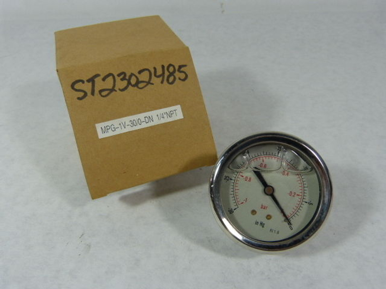 MP Filtri MPG-1V-30/0-DN Liquid Filled Pressure Gauge ! NEW !