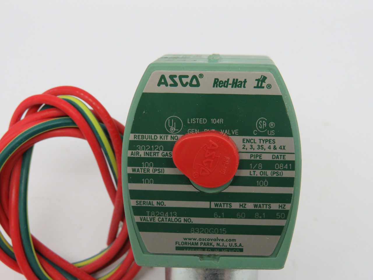 Asco 8320G015 RedHat Solenoid Valve 110/120V 50/60Hz 0 to 100psi NEW