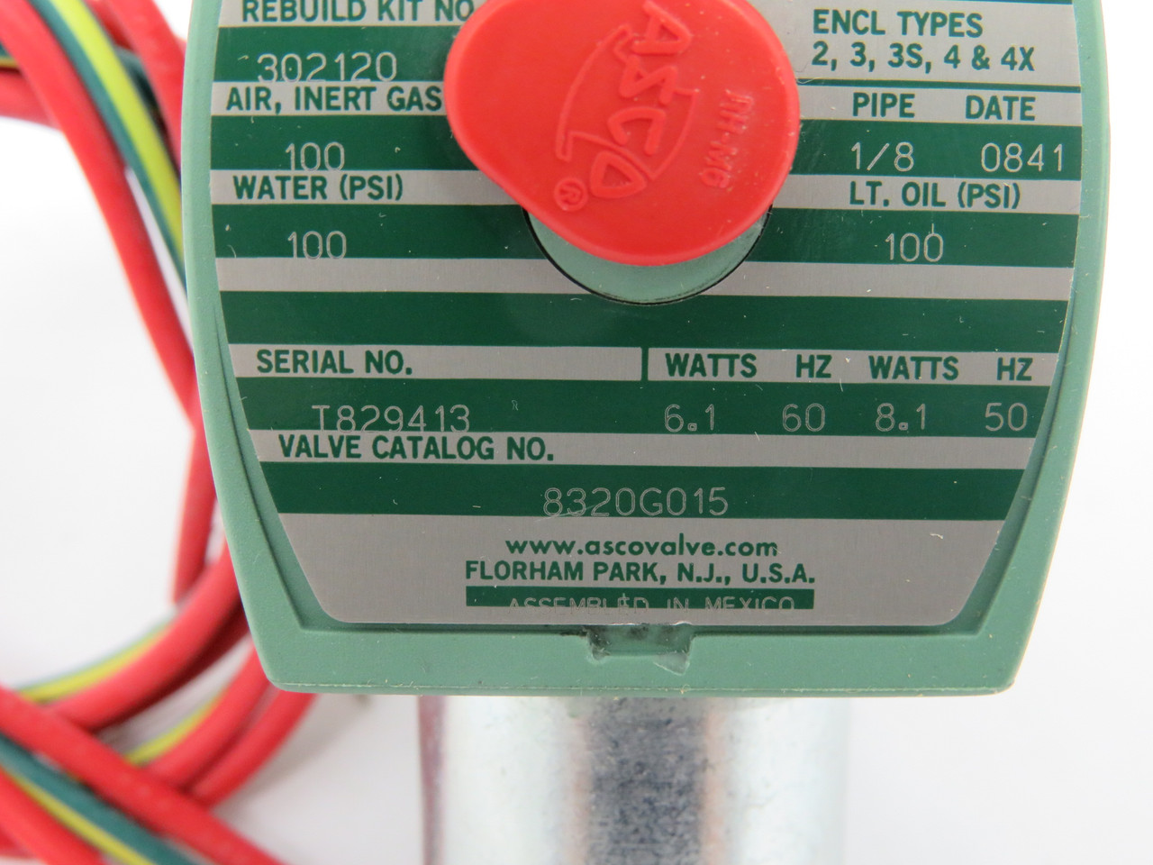 Asco 8320G015 RedHat Solenoid Valve 110/120V 50/60Hz 0 to 100psi NEW