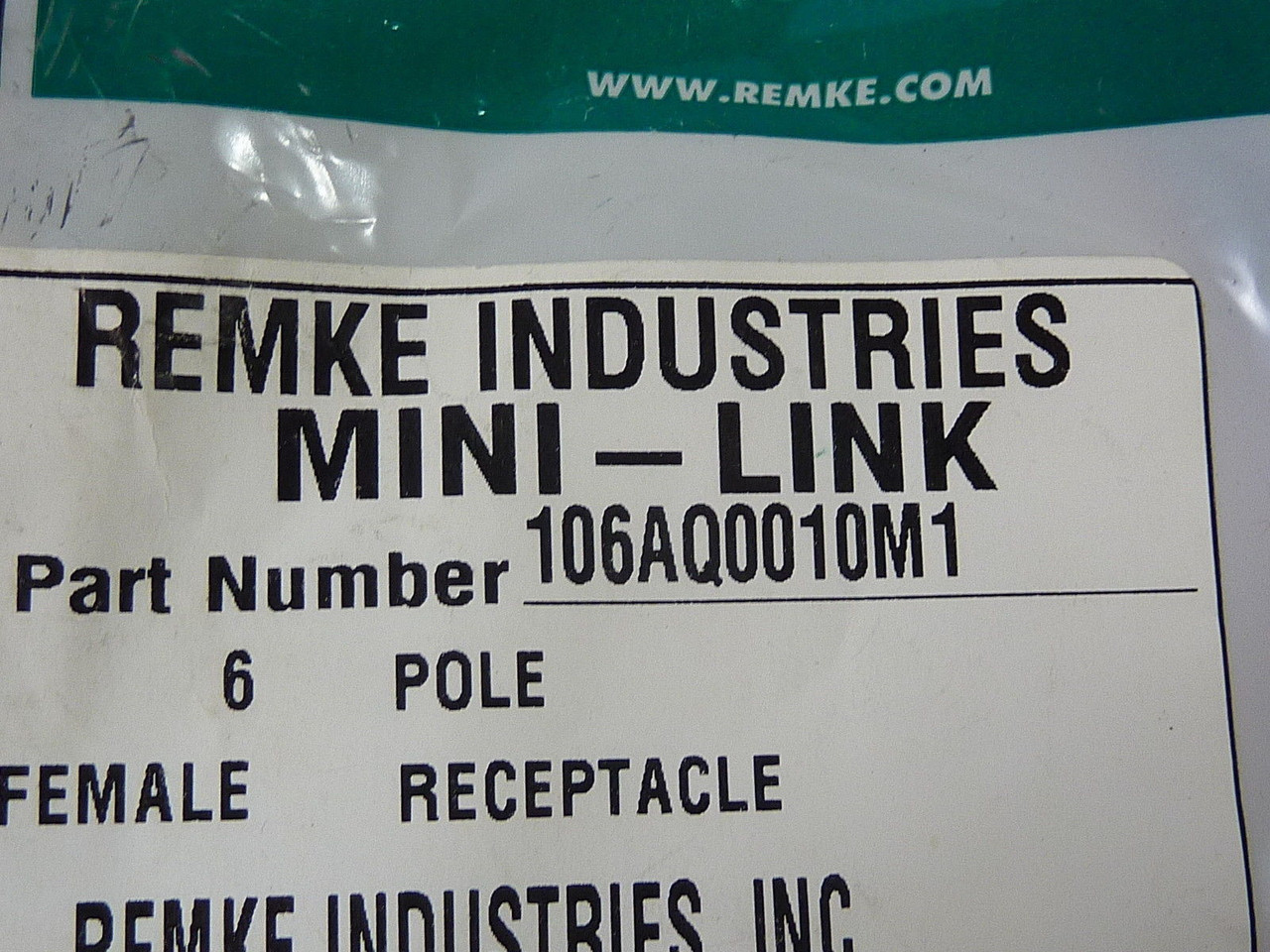 Remke Industries 106AQ0010M1 Cordset Female Receptacle NEW