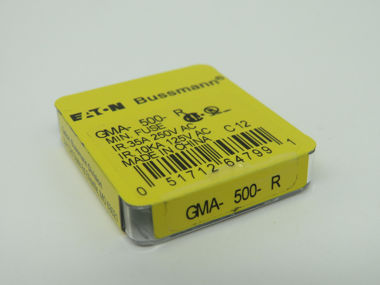 Eaton Bussmann GMA-500-R Fast-Acting Glass Fuse 500mA 250V 5-Pack NEW