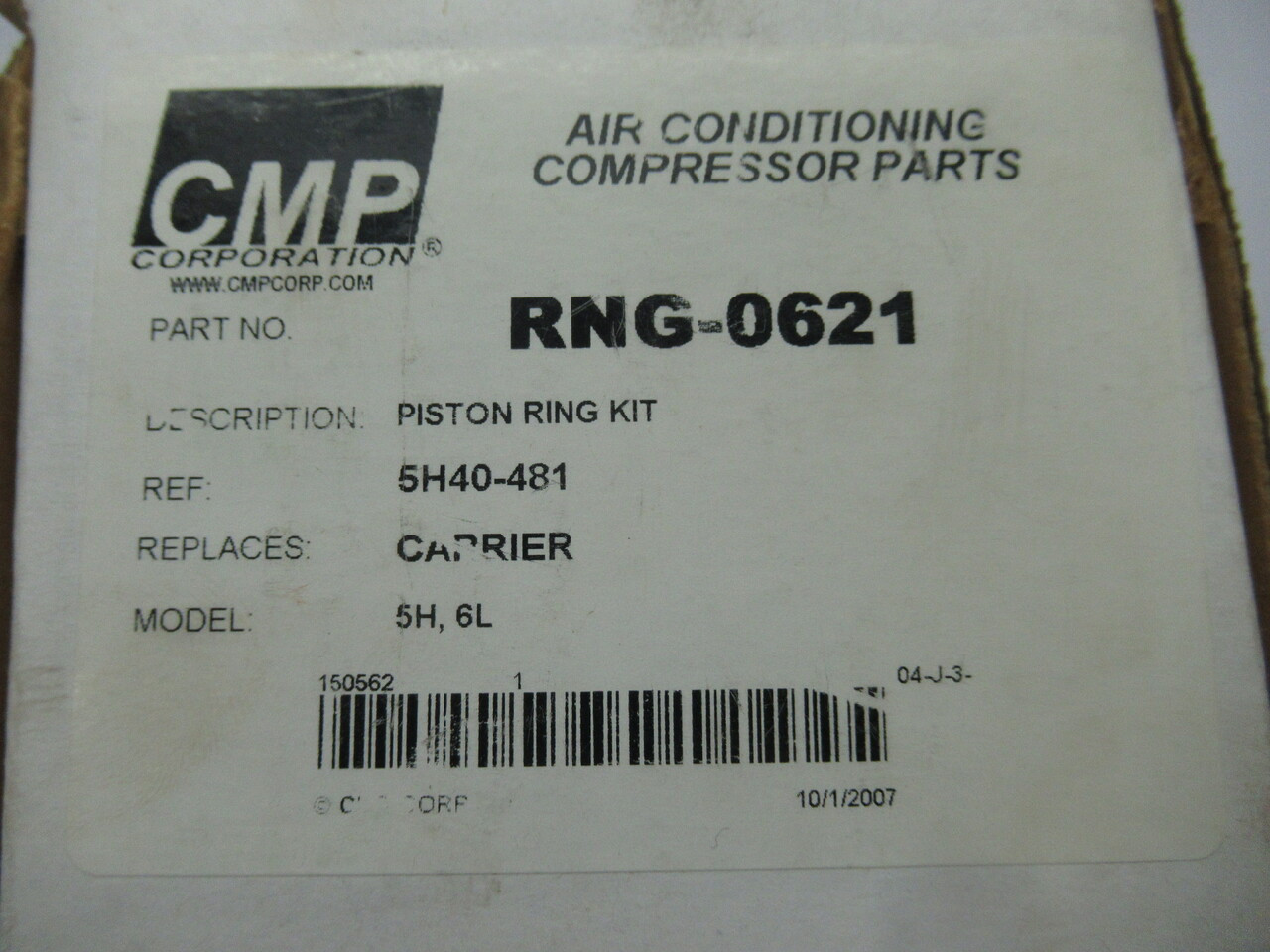 CMP Corporation RNG-0621 Piston Ring Kit Model 5H, 6L Ref 5H40-481 NEW