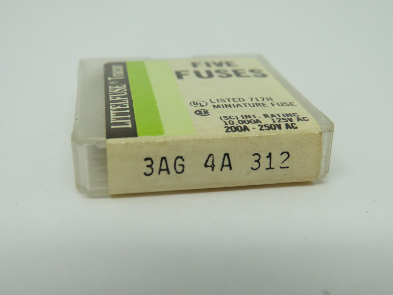 Littelfuse 3AG-4A-312 Fast-Acting Glass Fuse 4A 250V 5-Pack NEW