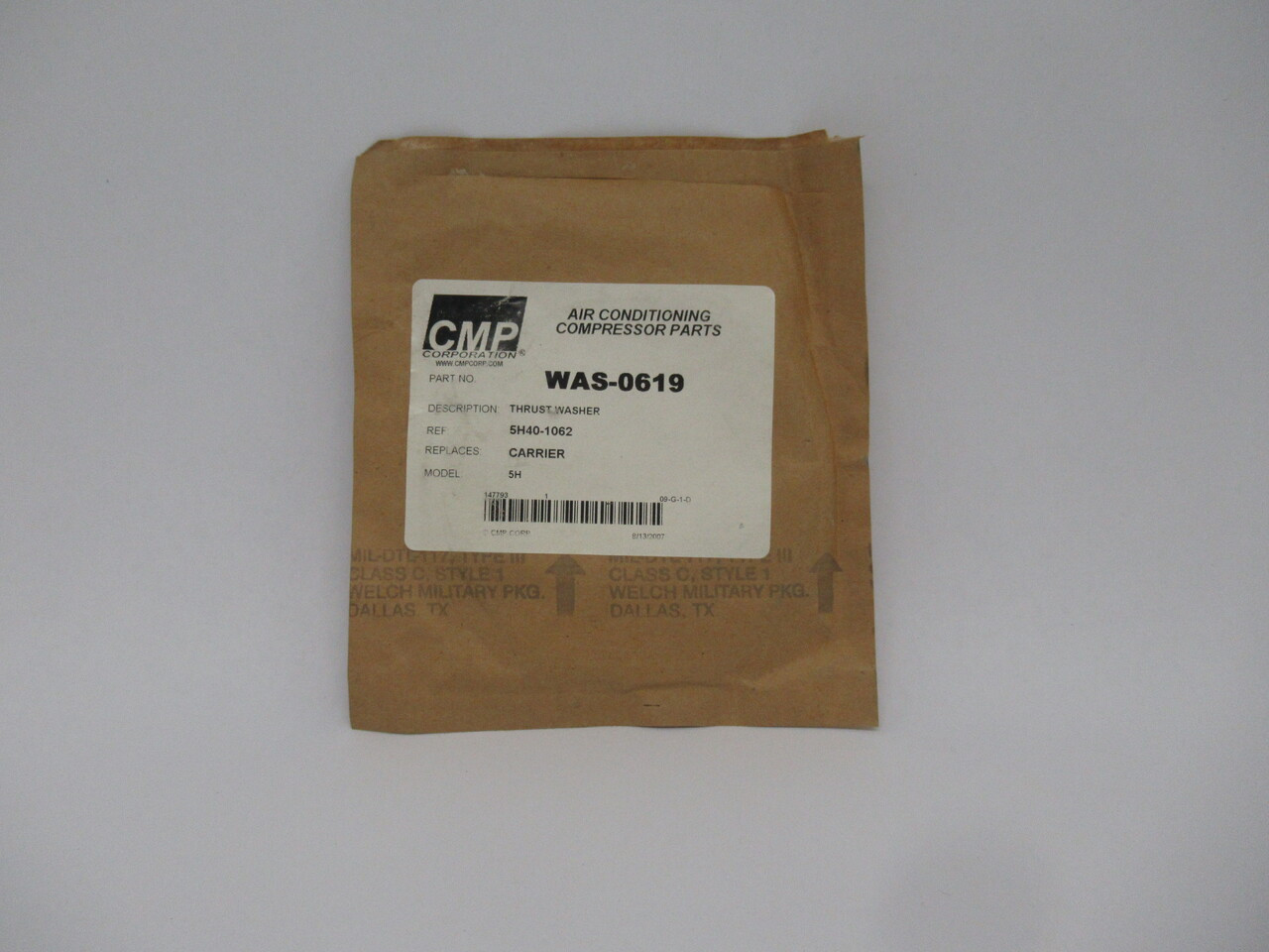 CMP Corporation WAS-0619 Thrust Washer Ref 5H40-1062 Model 5H NEW