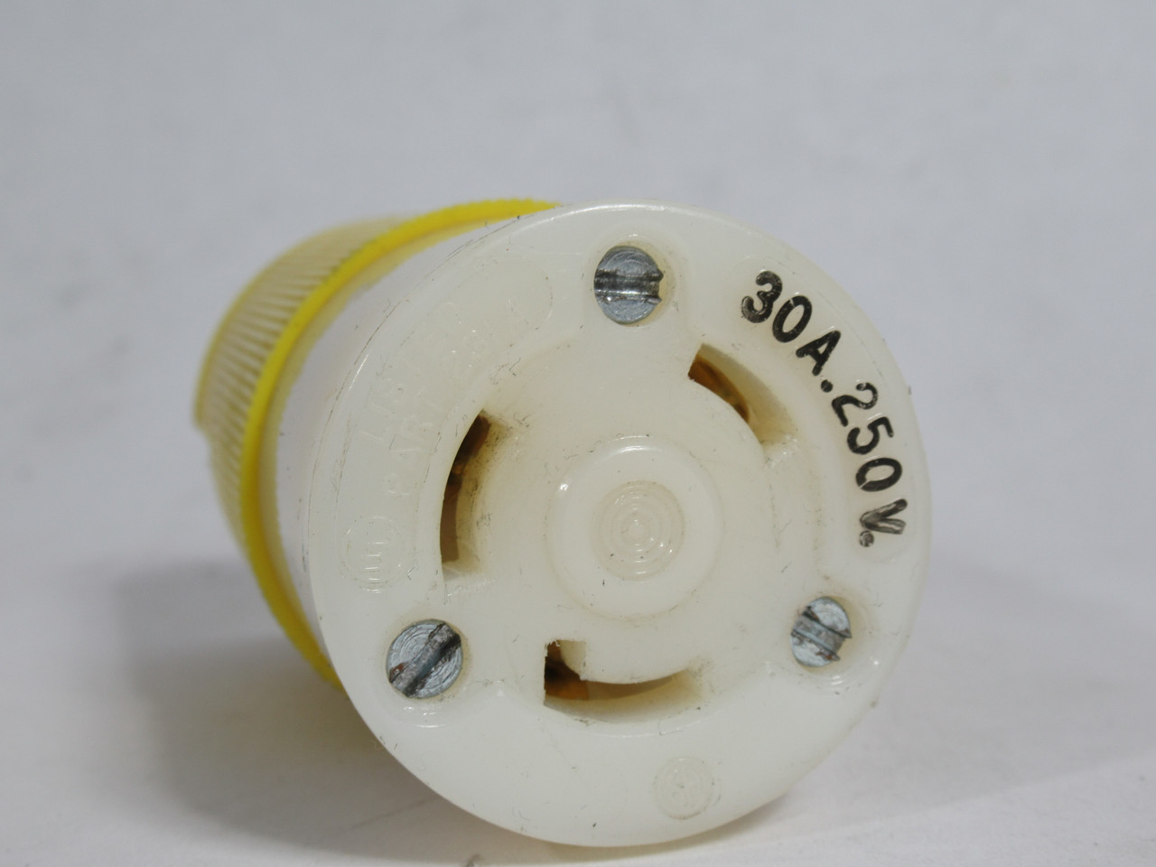 Hubbell 2623 Twist Lock Connector 30A 250V 2Pole 3Wire WHITE/YELLOW USED