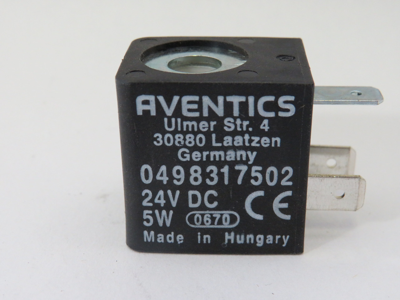 Aventics 0498317502 Solenoid Coil 24VDC 5W for 22mm Valve USED