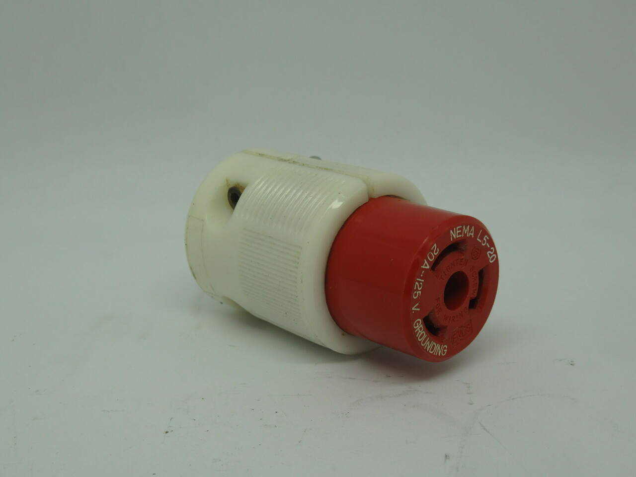 Leviton 2313-R Grounded Spec Grade Connector 20A 125V 2P 3Wire RED/WHITE USED