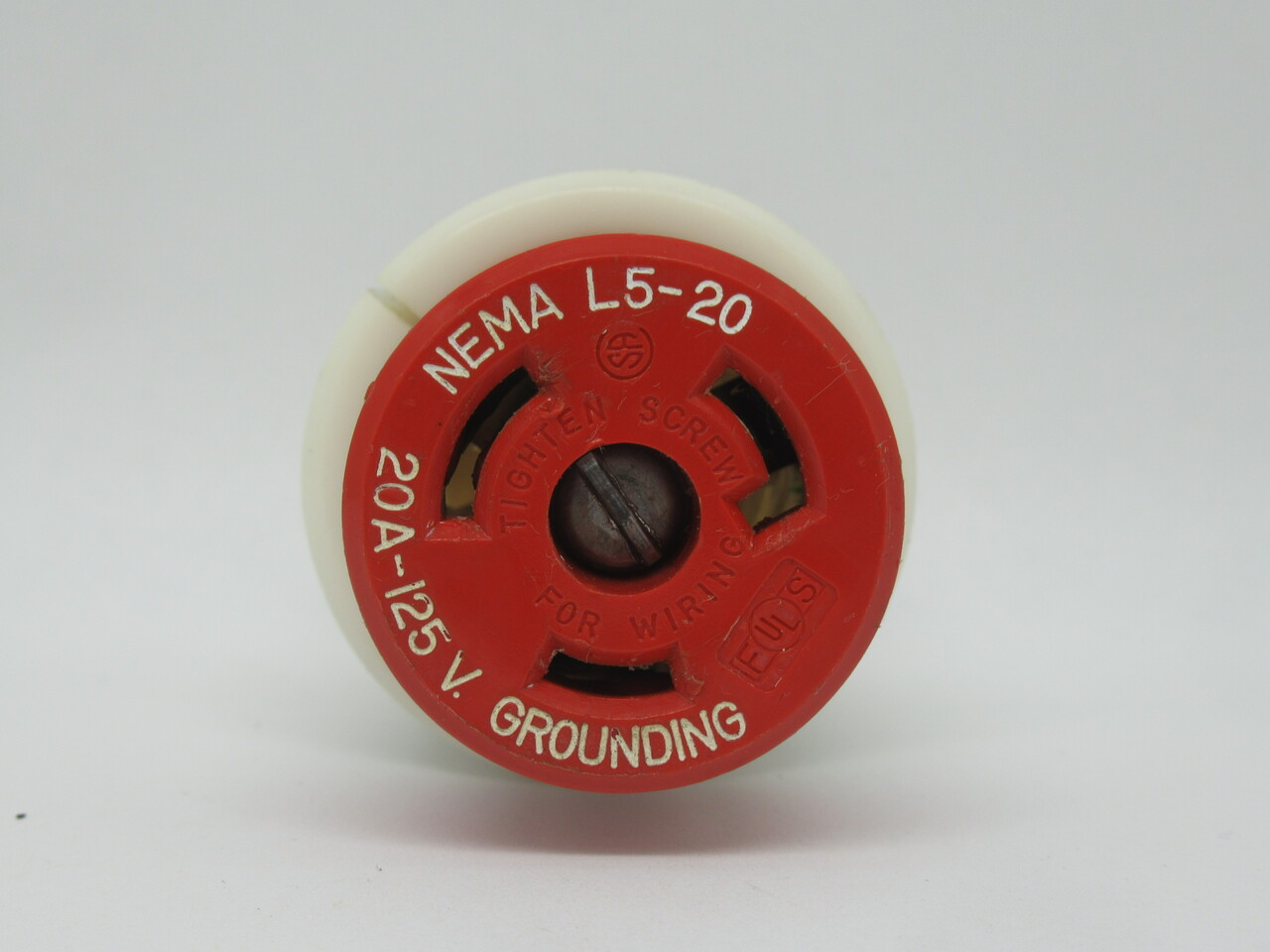 Leviton 2313-R Grounded Spec Grade Connector 20A 125V 2P 3Wire RED/WHITE USED