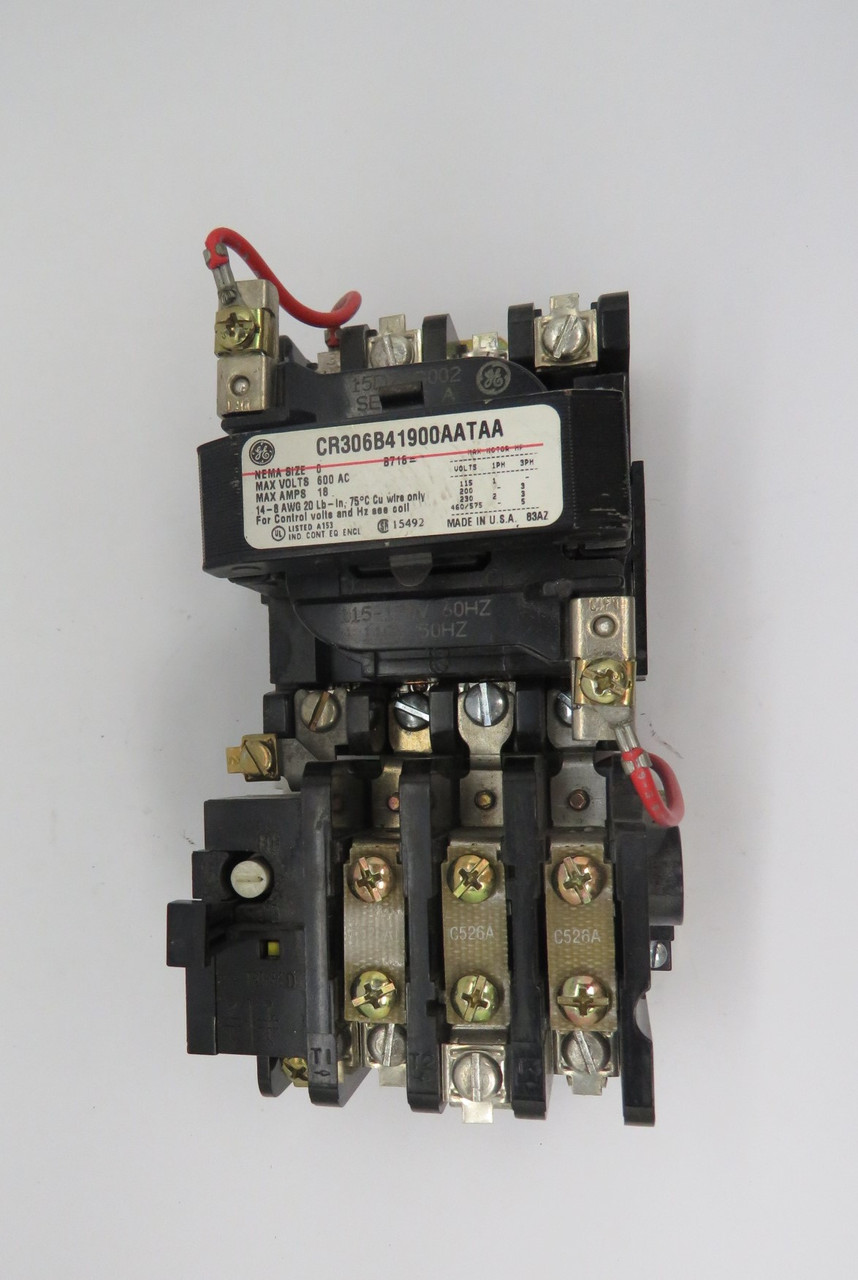 General Electric Contactor CR306B41900AATAA 110/115-120V 50/60HZ USED