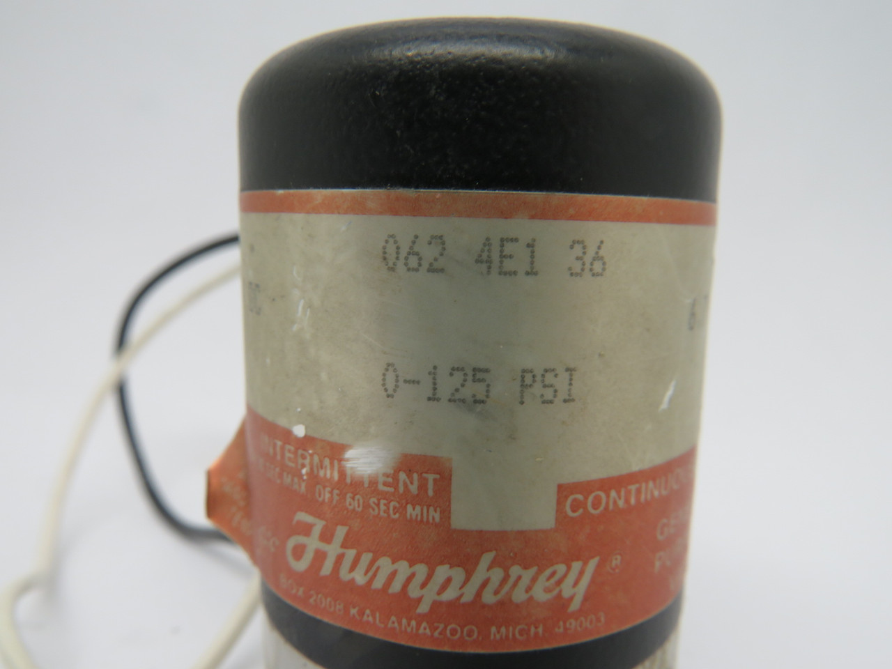Humphrey 062-4E1-36 Solenoid Valve 24V 6.7W 0-125psi USED