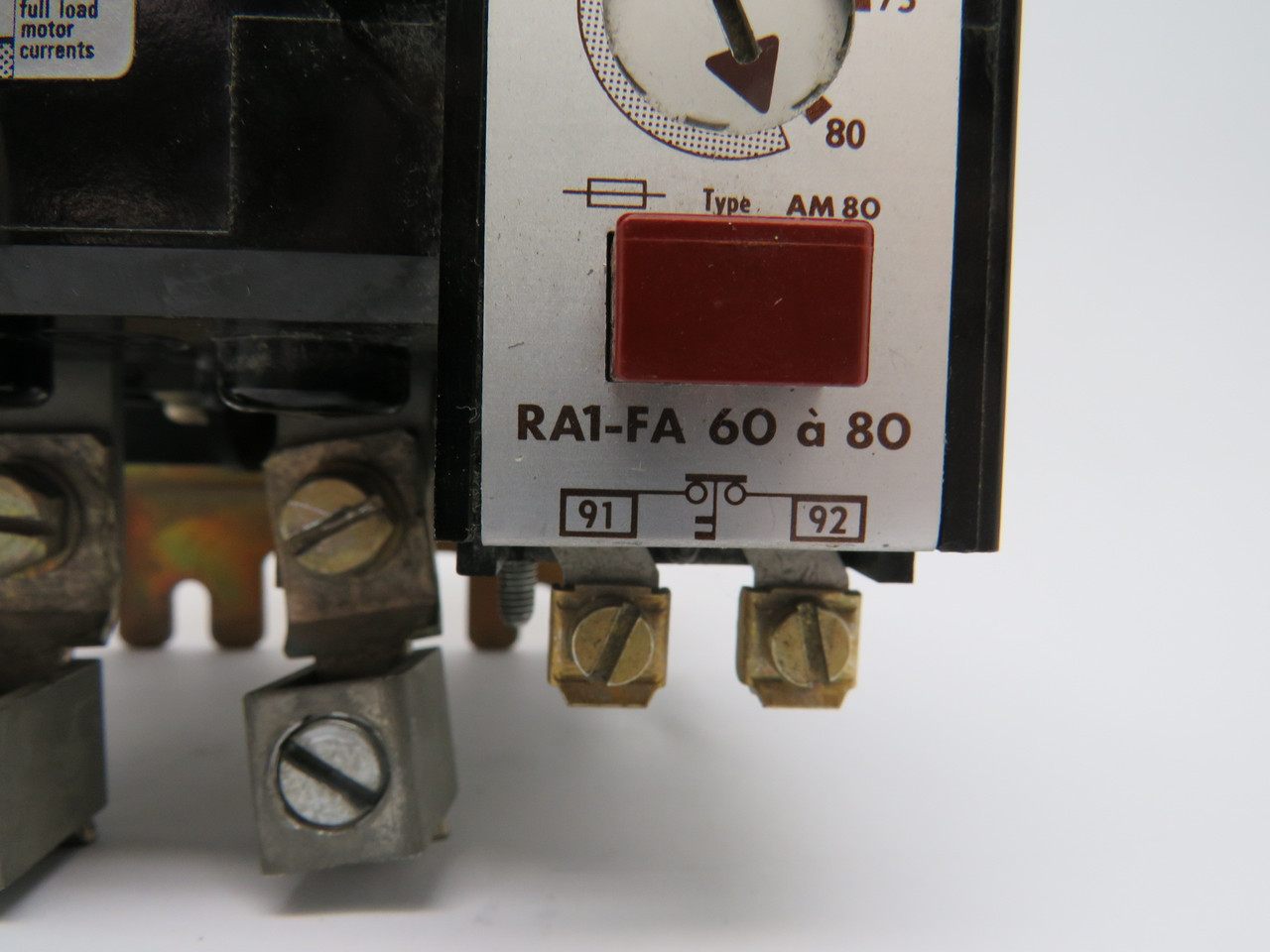 Telemecanique RA1-FA-6080 Overload Relay 600V 60-80A USED