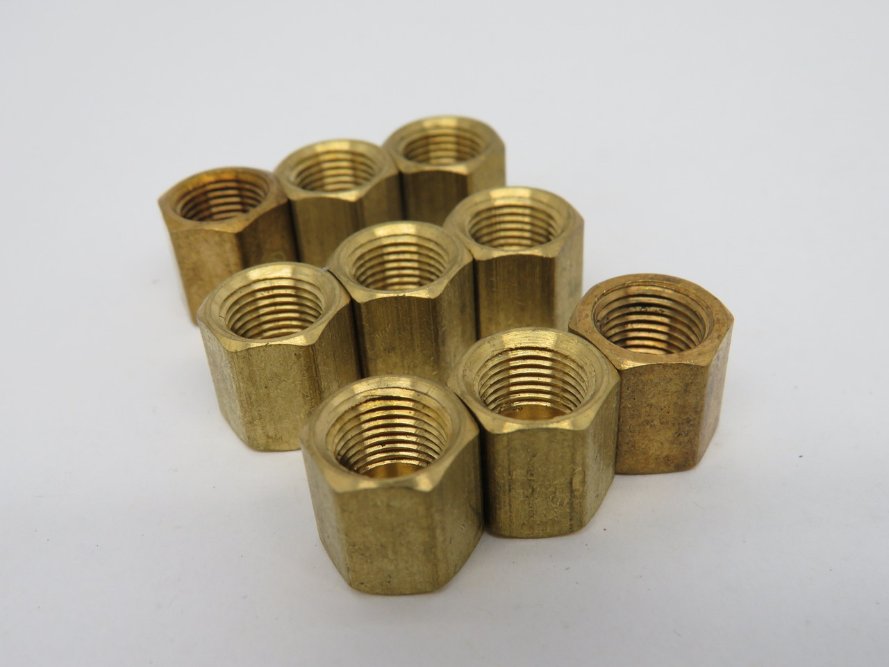 Generic Brass Hex Head Female Cap Fitting 1/8" NPT Lot of 9 USED