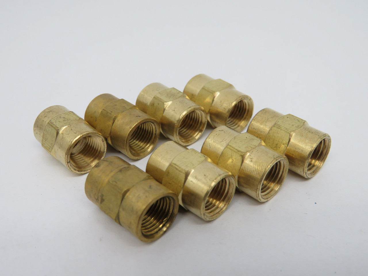 Generic Brass Female Coupling 1/8" NPT Lot of 8 USED