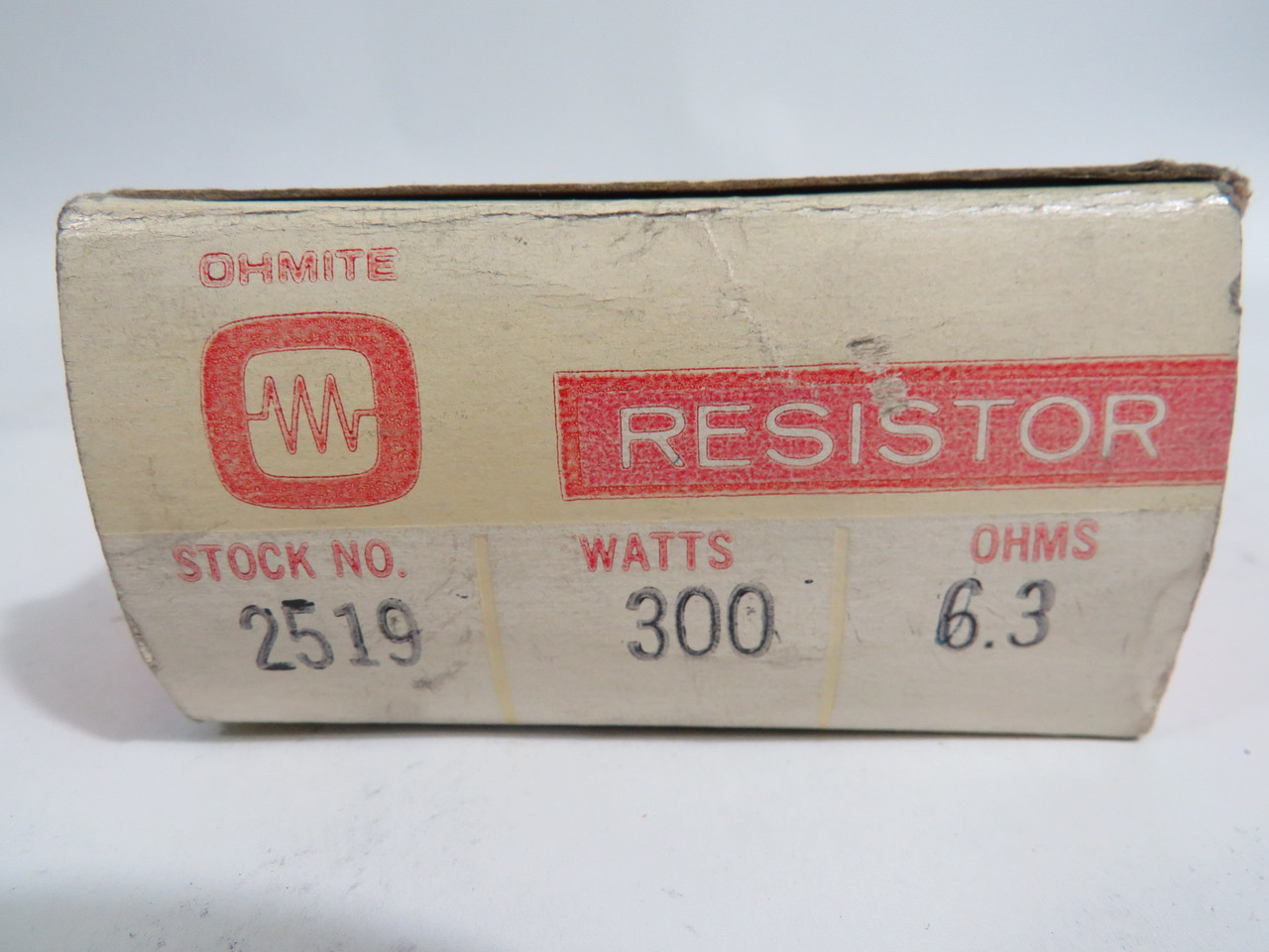 Ohmite 2519 Ceramic Resistor 6.3Ohms 300W SHELF WEAR NEW