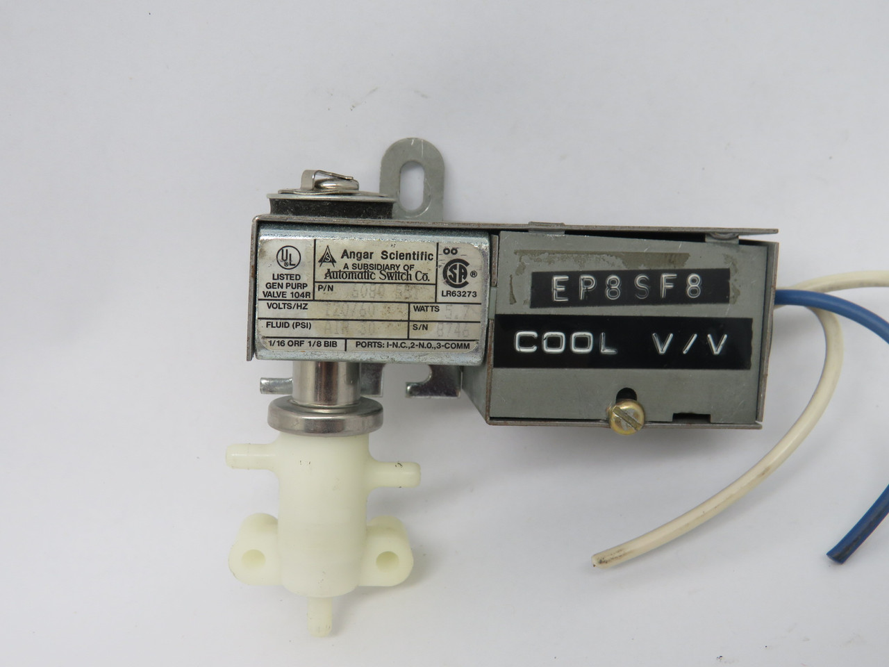 Angar Scientific 6080-551 Solenoid Air Valve 120V 60Hz 5.7W 30 psi USED