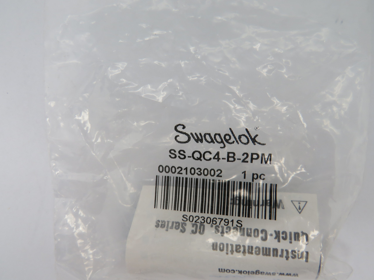 Raccord Rapide SWAGELOK B-QC4-B-4PMK5 - Acier Inoxydable - Neuf Sous Blister Scellé
