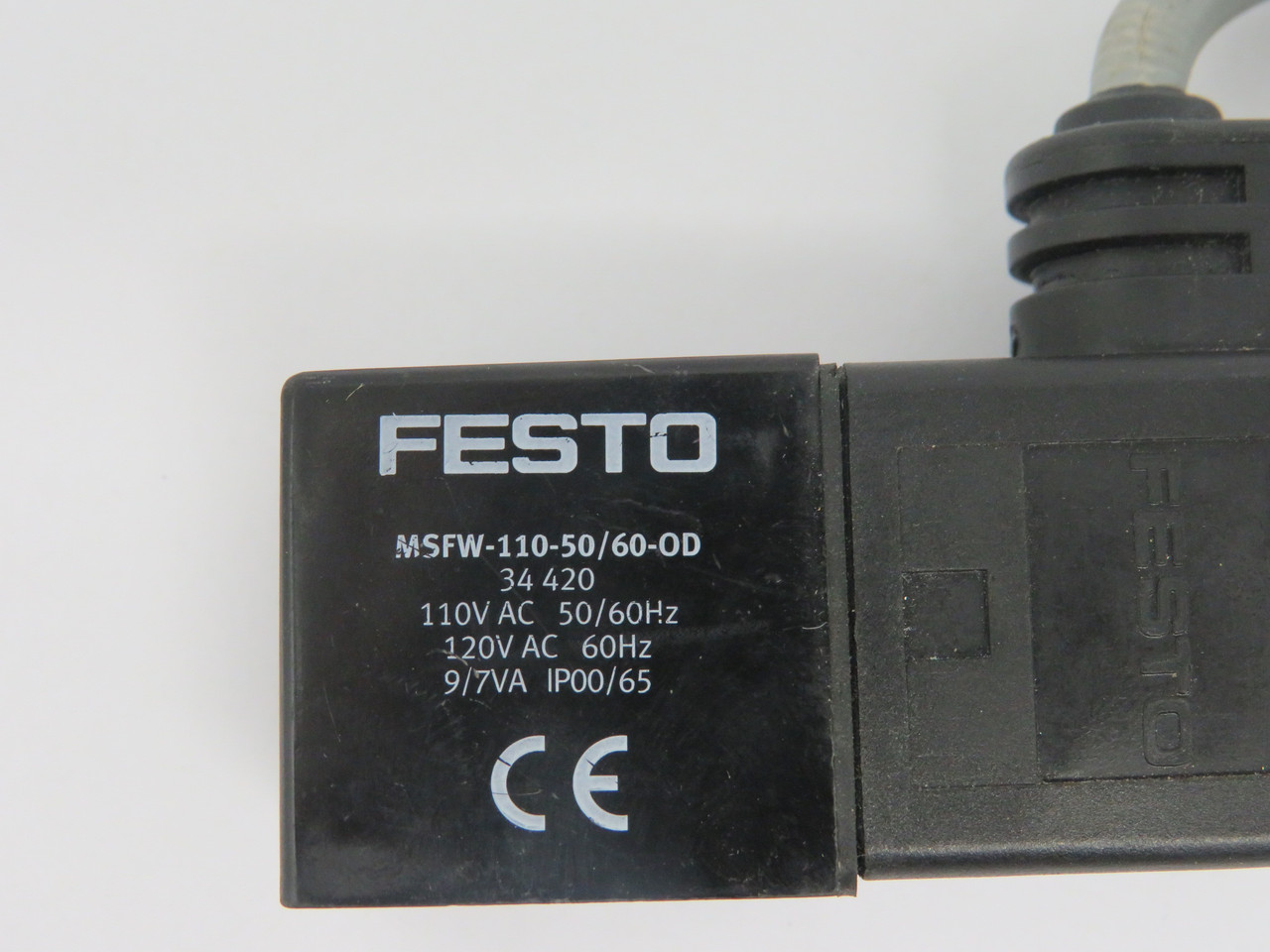 Festo 34420 MSFW-110-50/60-OD Solenoid Coil C/W 30938 KMF-1-220-5 Plug USED