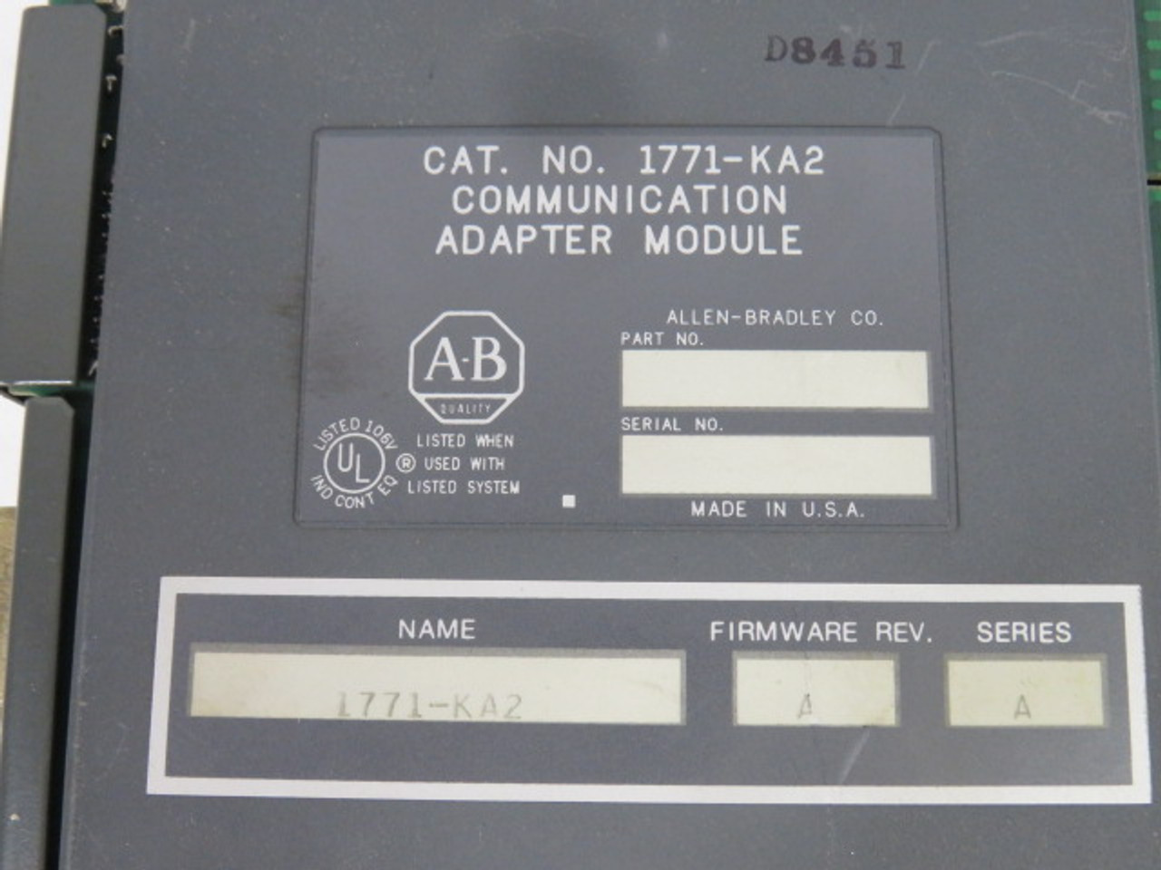 Allen-Bradley 1771-KA2 Data Highway Communication Module USED