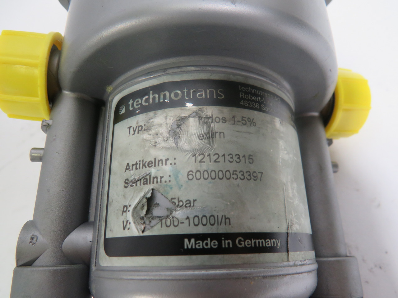 Technotrans 121213315 Dosing Pump Inlet/Outlet G3/4 100-1000l/hr 1.5 bar USED