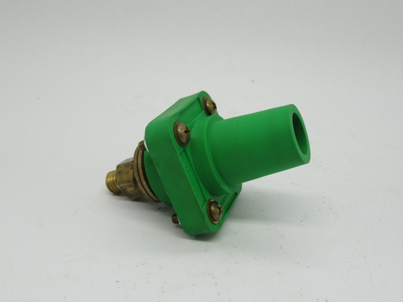 Hubbell HBLFRSCEGN Panel Mount Cam Receptacle 400A 600VAC 250VDC 1W GREEN USED