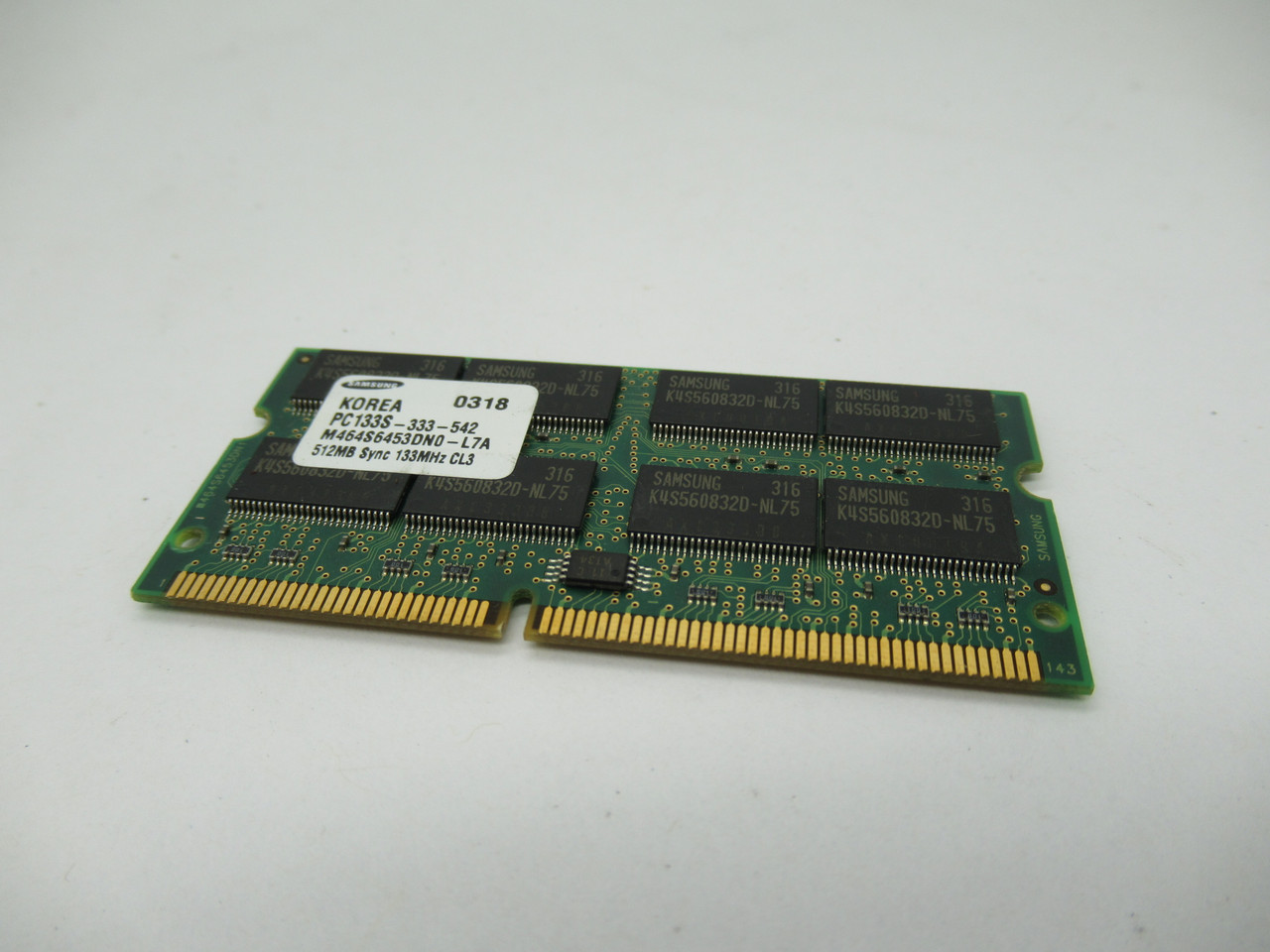 Samsung M464S6453DN0-L7A SDRam Memory Module 512MB Sync 133MHz CL3 USED