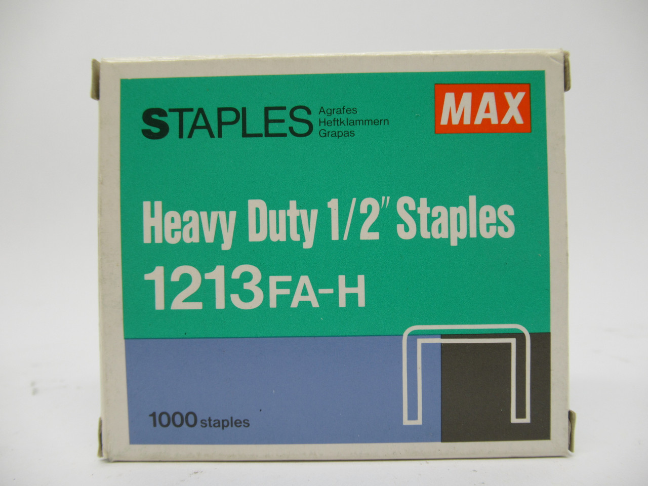 Max 1213FA-H Heavy Duty Staples 1/2" Pack Of 1000 NEW