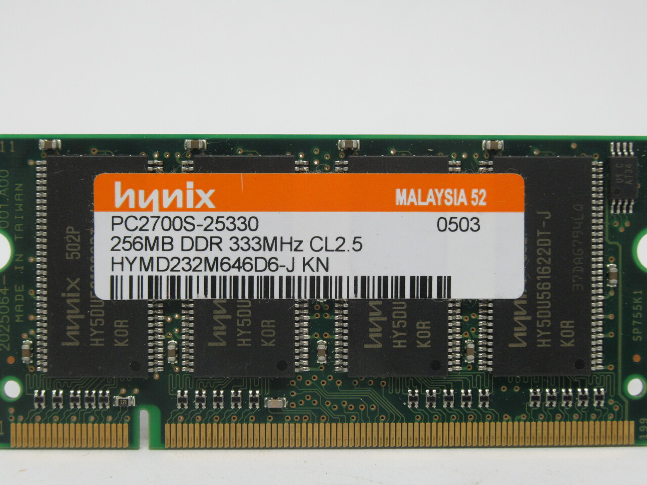 Hynix HYMD232M646D6-J KN SDRam Memory Module 256MB 333MHz USED