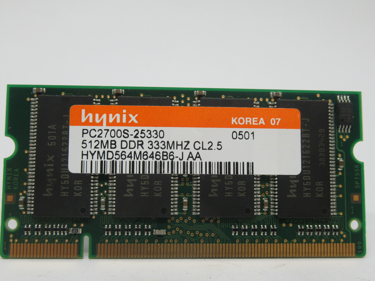 Hynix HYMD564M646B6-J AA SDRam Memory Module 512MB 333MHz USED