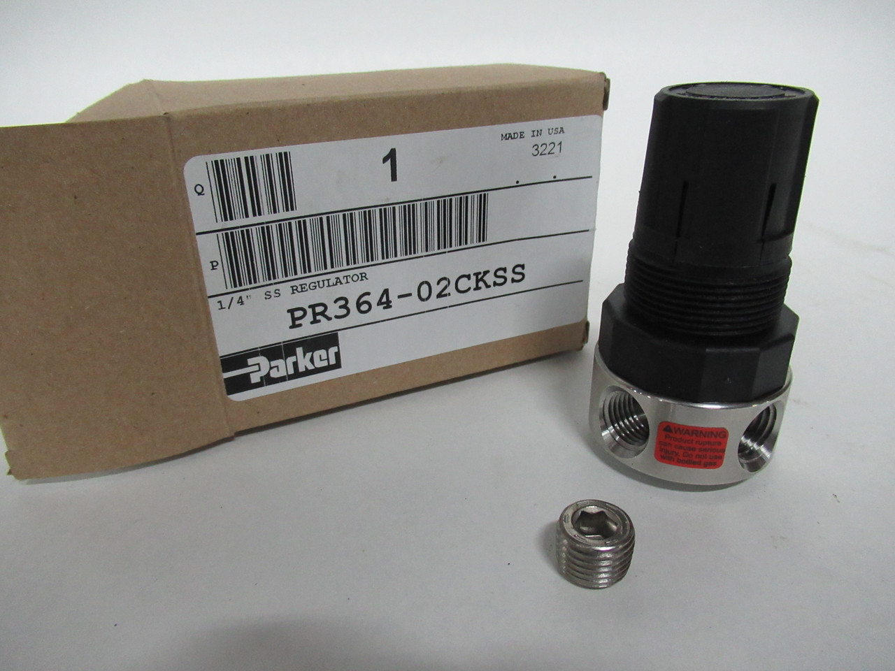 Parker PR364-02CKSS Regulator 300PSIG MAX Inlet NEW