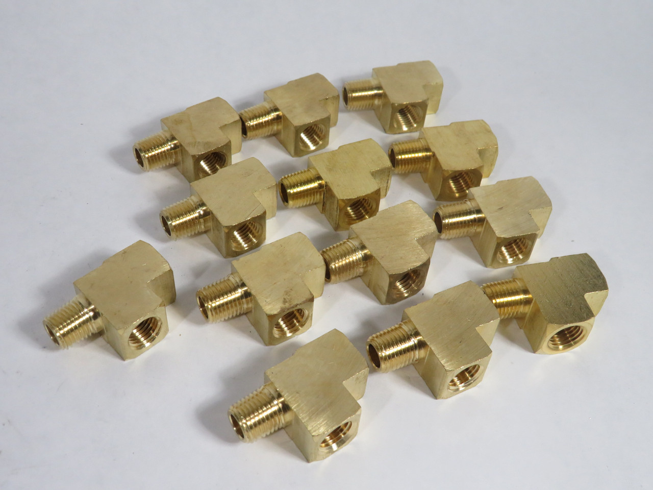 Generic Brass Street Tee Fitting 1/4" NPT Lot of 13 USED