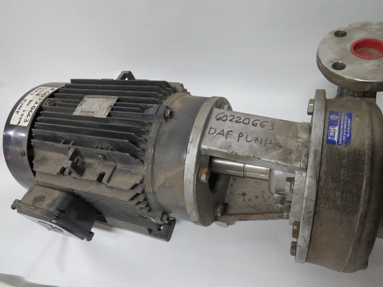 Generic DAF Pump C/W Techtop 15HP 3530RPM 575V 215JP TEFC 3Ph 13.2A 60Hz USED