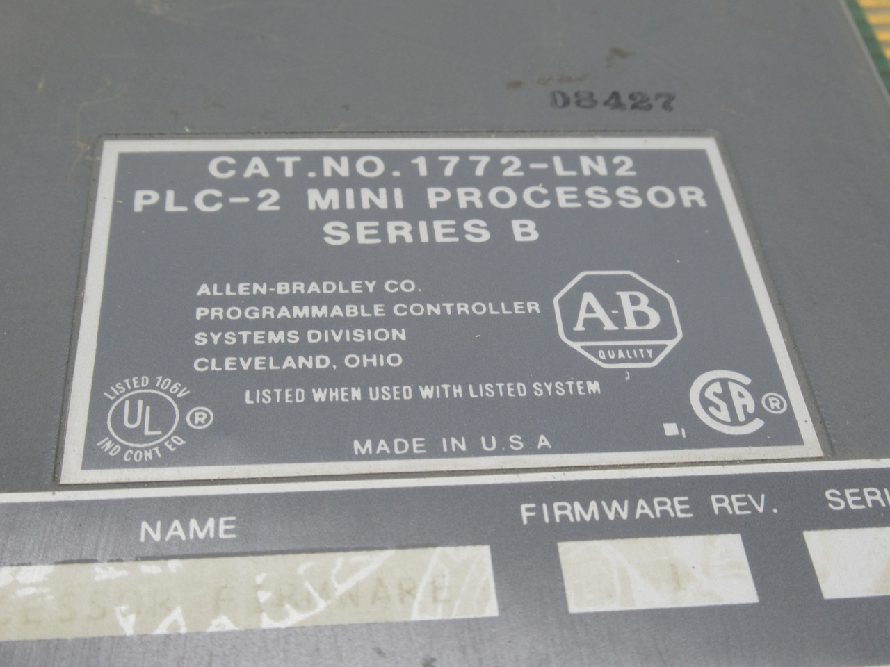 Allen-Bradley 1772-LN2 Mini Processor Series B USED