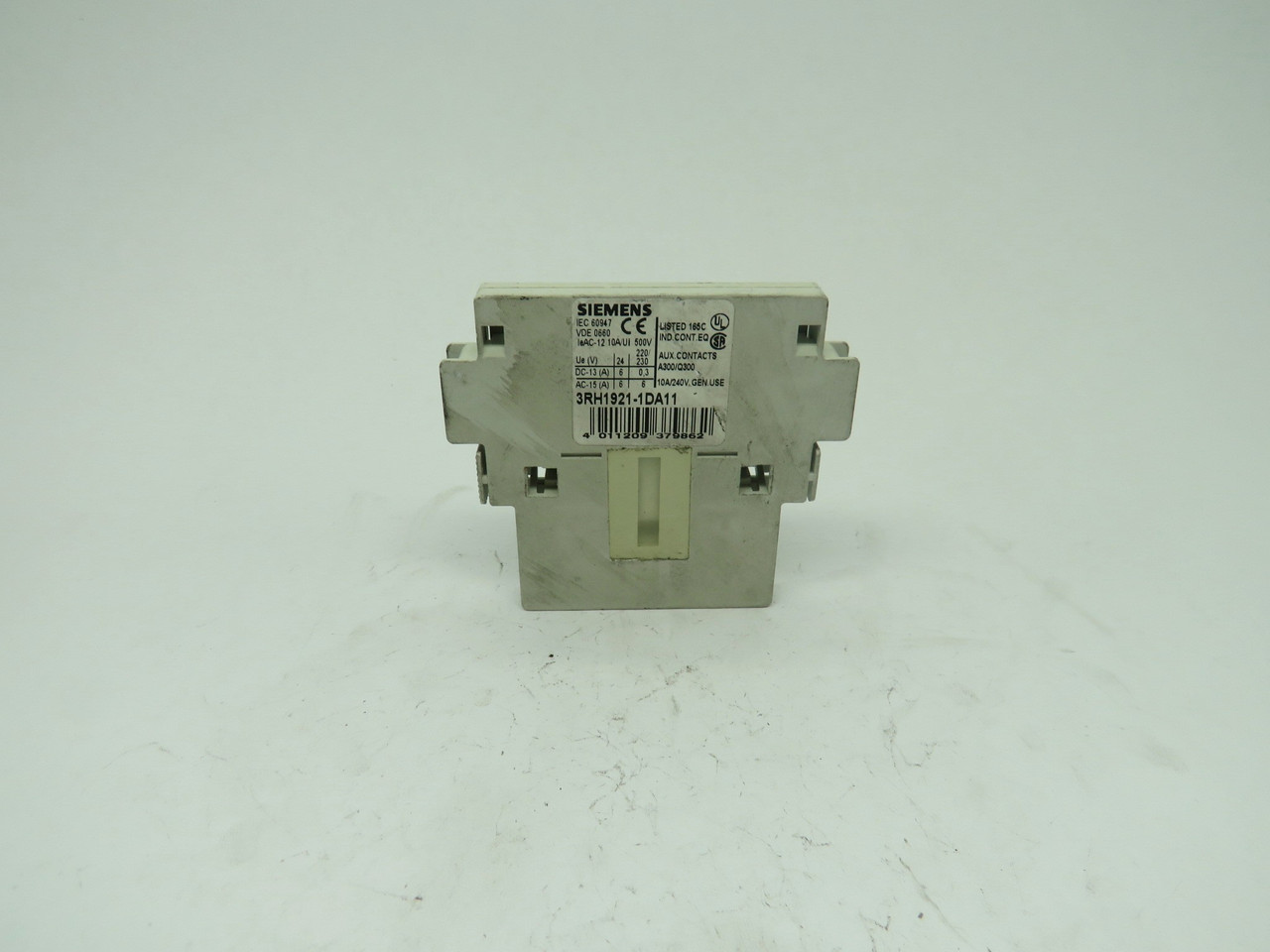 Siemens 3RH1921-1DA11 Auxiliary Contact Block 1NO 1NC 240V 10A USED