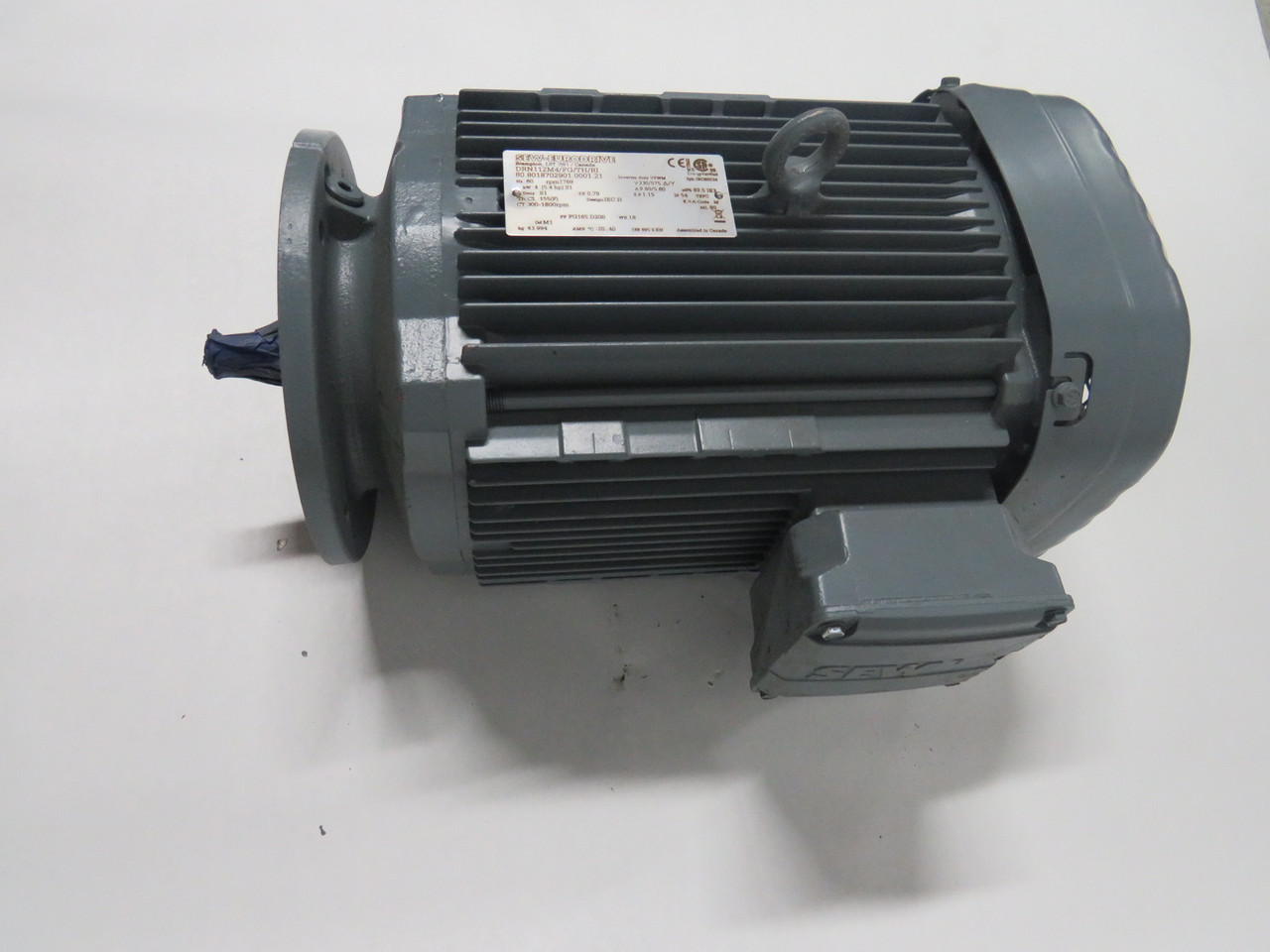 Sew-Eurodrive 4kW 5.4HP 1769RPM 330/575V TEFC 3Ph 9.80/5.60A 60Hz RUST NOP