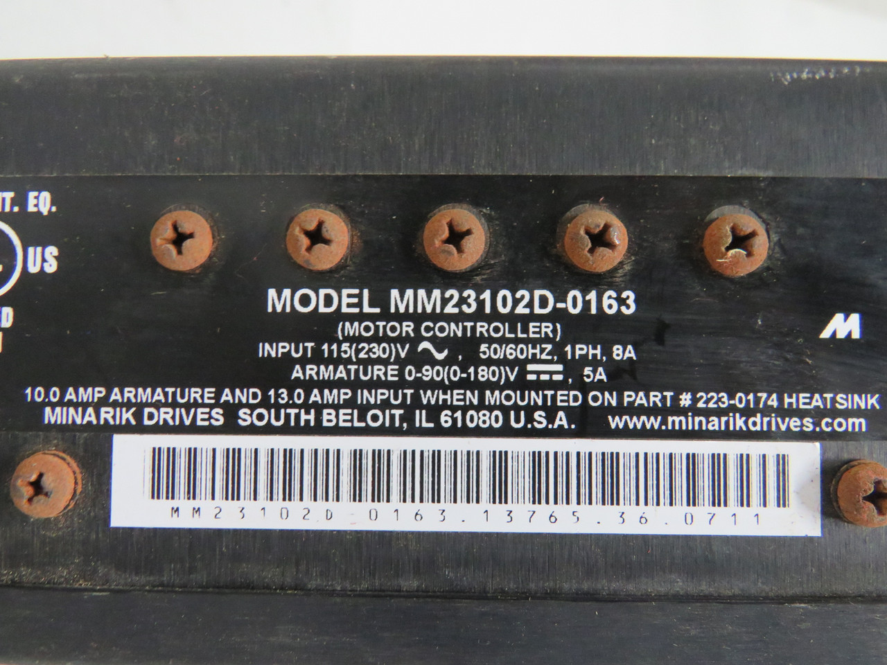 Leeson MM23102D-0163 Speedmaster Controller 115(339)V 1PH 8A RUST ON SCREWS USED