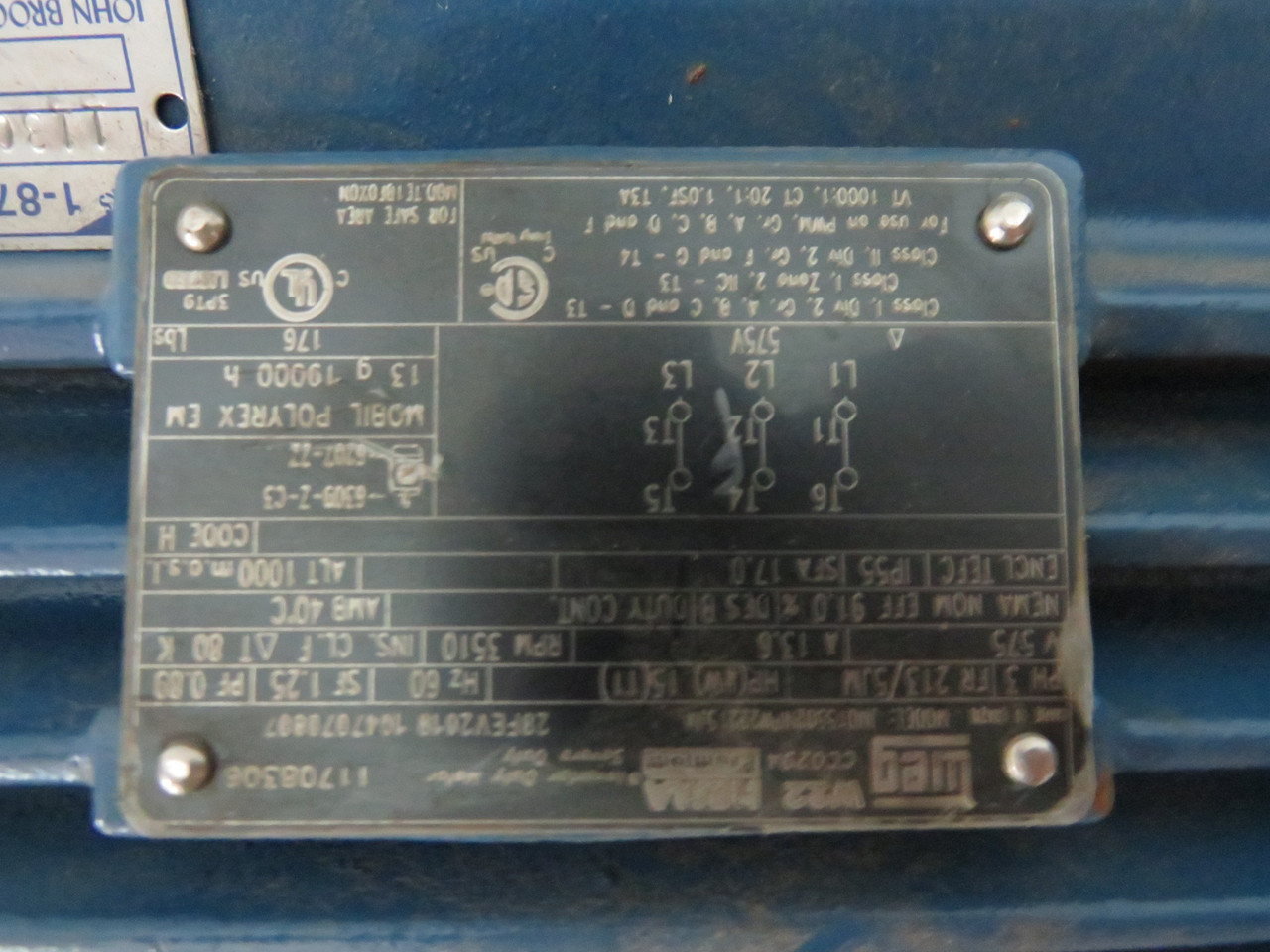 Price Pump XT200AI-562-21111-PEO C/W WEG 15HP 3510RPM 575V 213/5JM FR TEFC USED