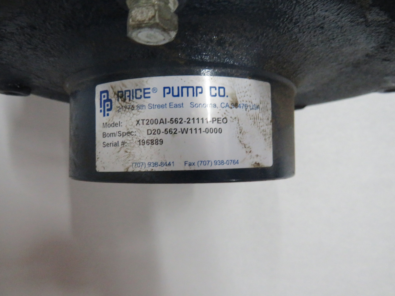Price Pump XT200AI-562-21111-PEO C/W WEG 15HP 3510RPM 575V 213/5JM FR TEFC USED