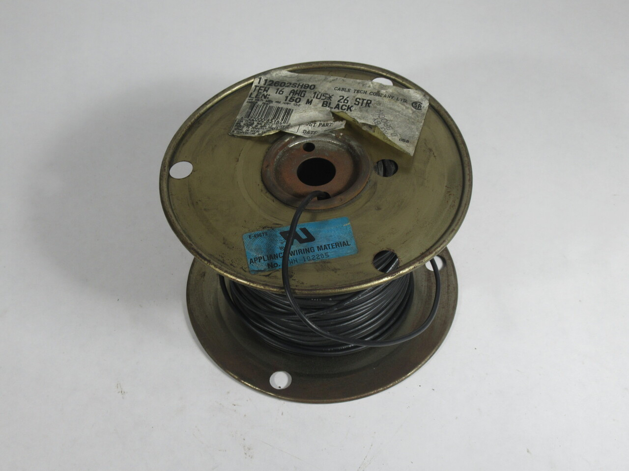Cabletech 112602SH90 Wire 16AWG 105C 26STR 600V Max BLACK "Cut" *SHELF WEAR* NEW