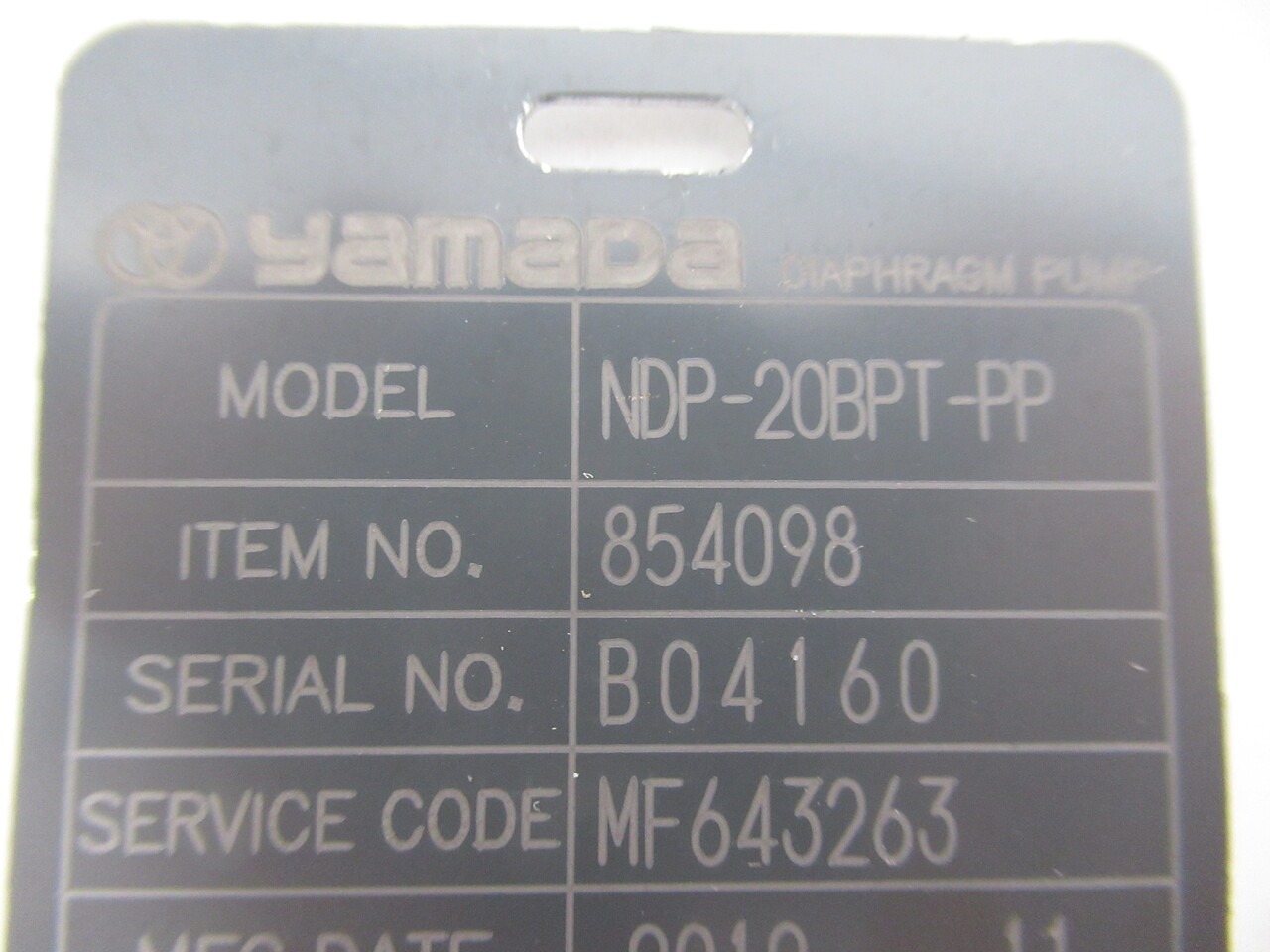 Yamada NDP-20BPT-PP Diaphragm Pump 3/4" Inlet 3/4" Outlet NEW