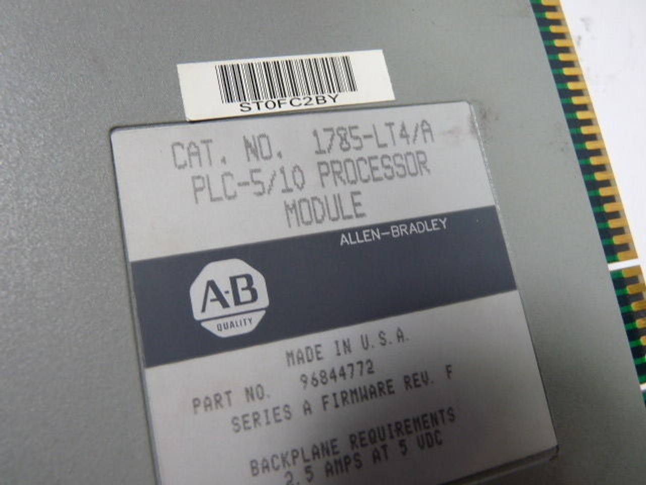 Allen-Bradley 1785-LT4 Processor Module 6K MEM Series A Rev. F USED