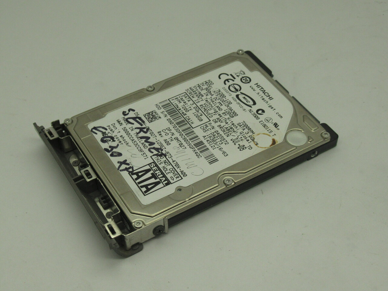 Hitachi HTS722012K9A300 Internal Hard Drive 120GB 800mA 5VDC USED