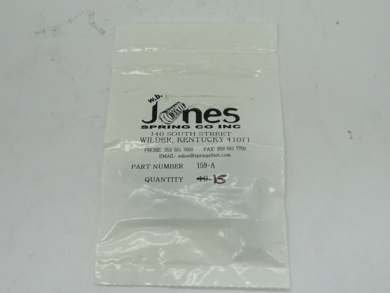 Jones Spring Co 159-A Compression Spring Pack of 20 *OPEN BAG* NWB