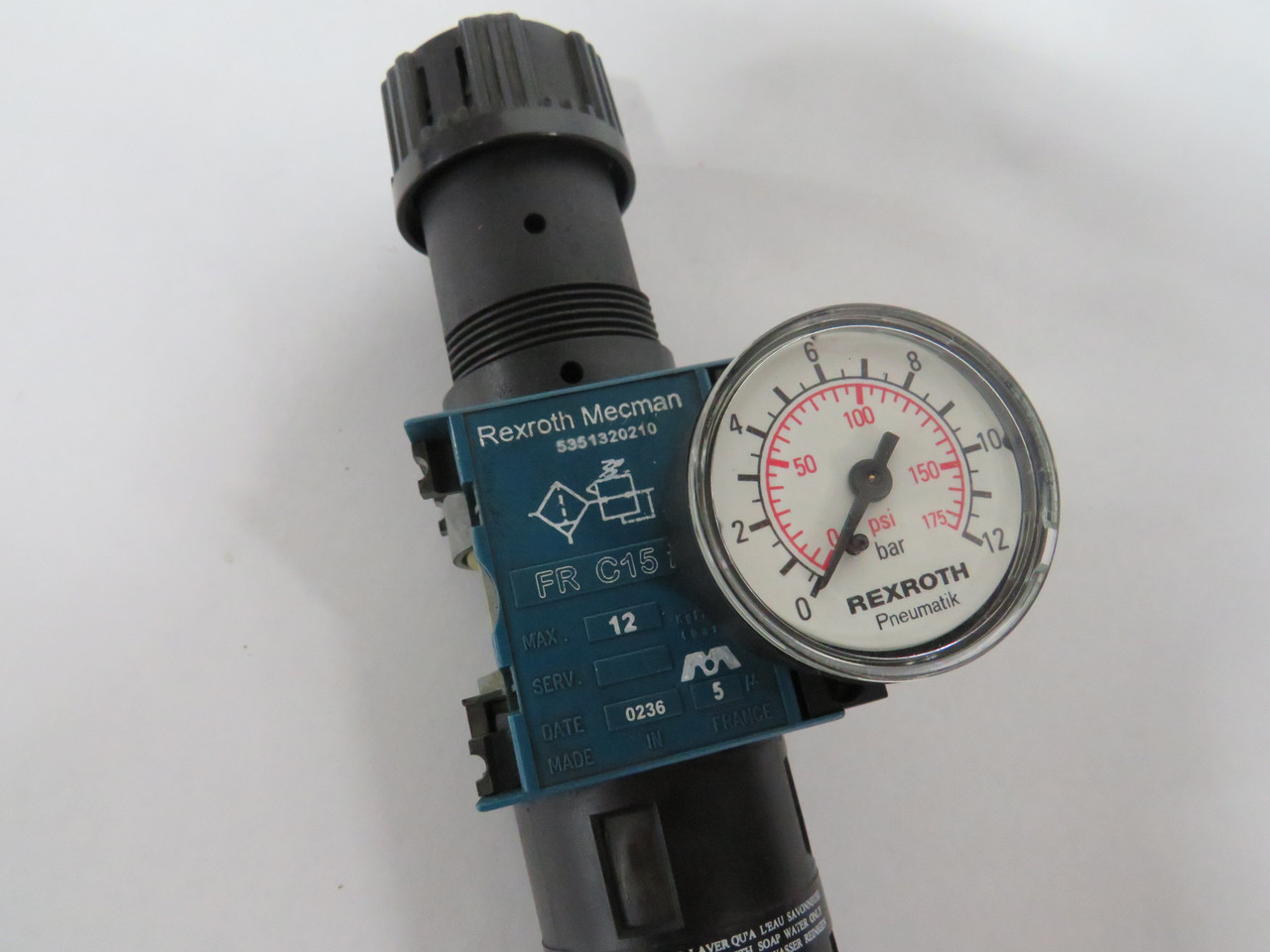 Rexroth 5351320210 Pneumatic Air Filter Regulator Tmax50C USED