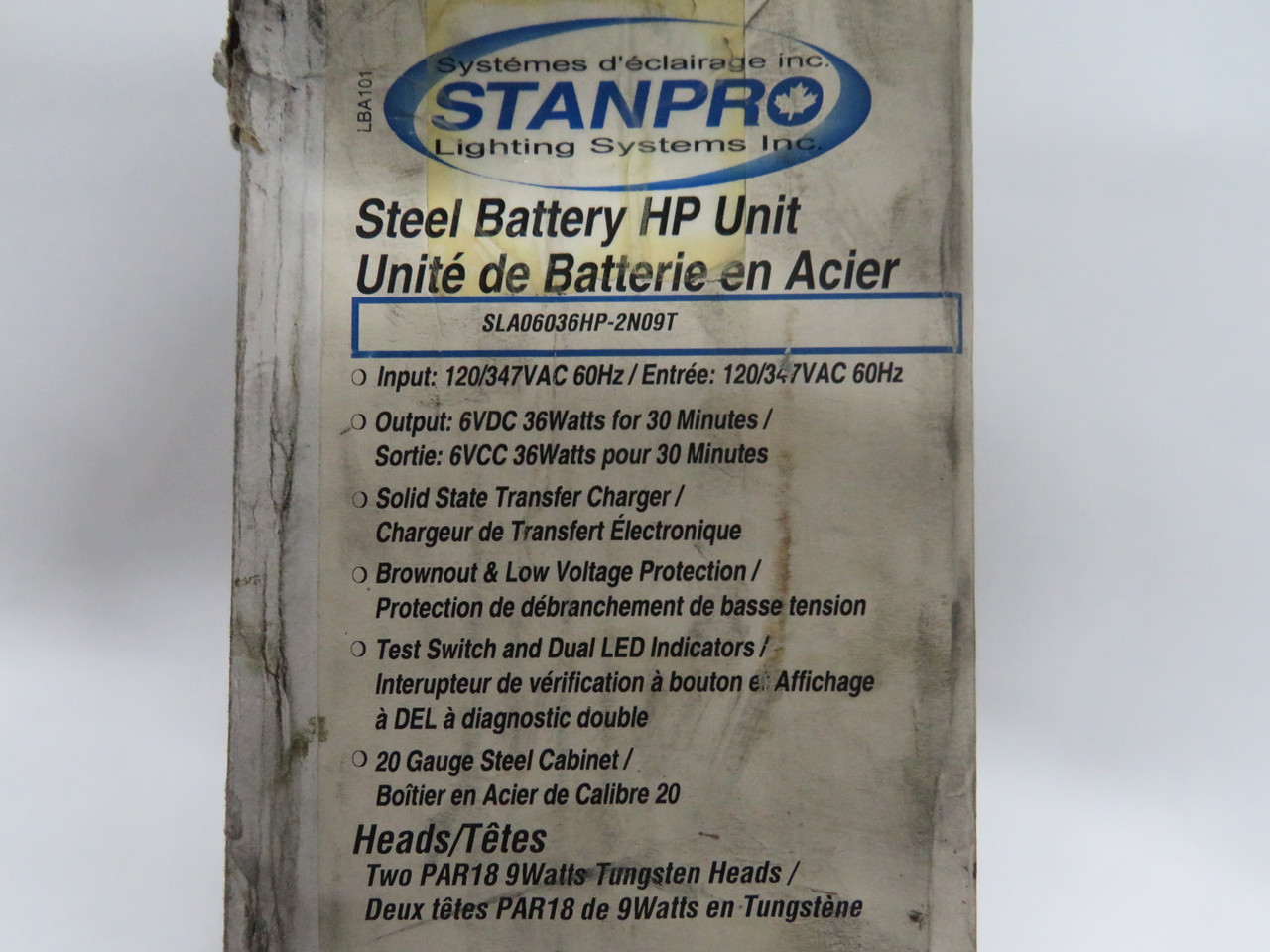 Stanpro SLA06036HP-2N09T Steel Battery HP Unit Input 120/347VAC SHELF WEAR NEW