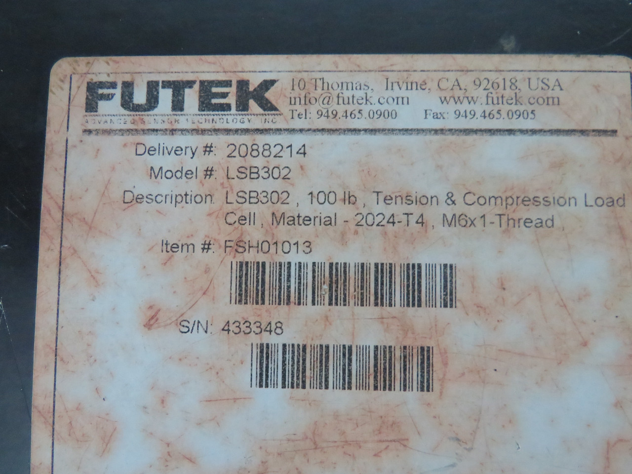 Futek LSB302 Tension and Compression Load Cell *DAMAGED BOX* NEW