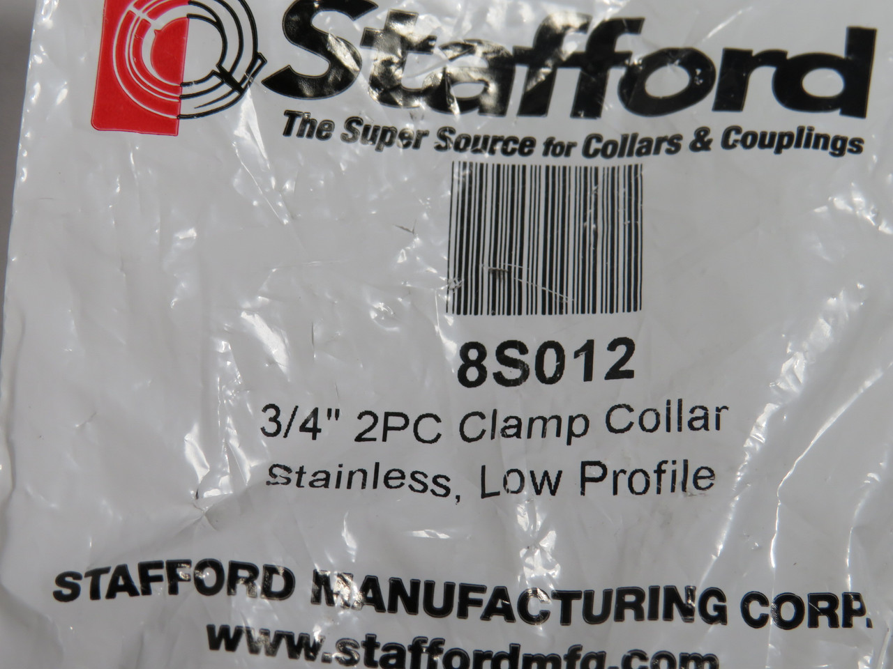 Stafford 8S012 Two-Piece Clamping Shaft Collar 3/4" ID 1.5" OD 0.5"W NWB