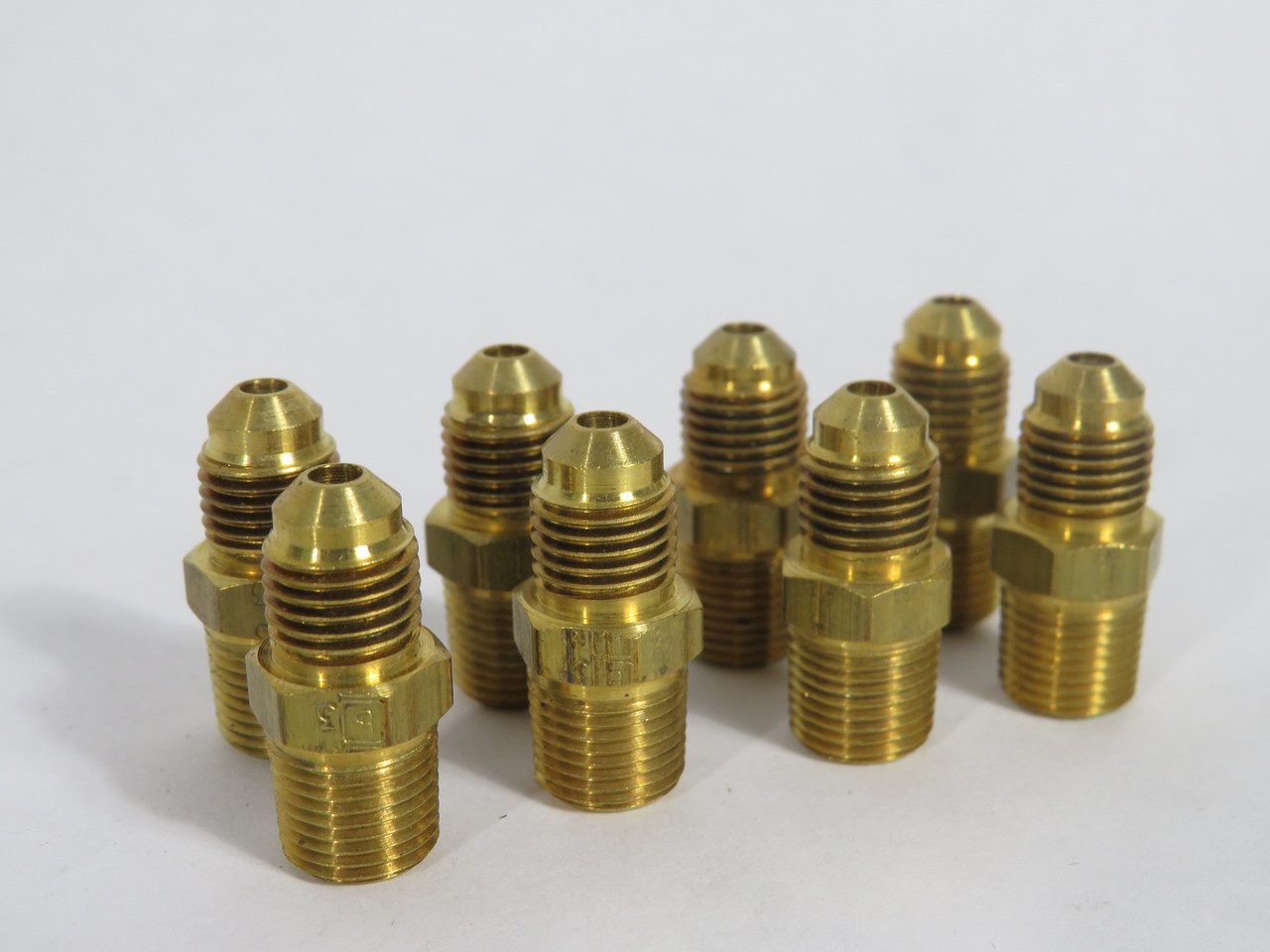 Generic Brass Male Connector 45°Flare 3/16" Tube 1/8"NPT Lot of 8 SHELF WEAR NOP