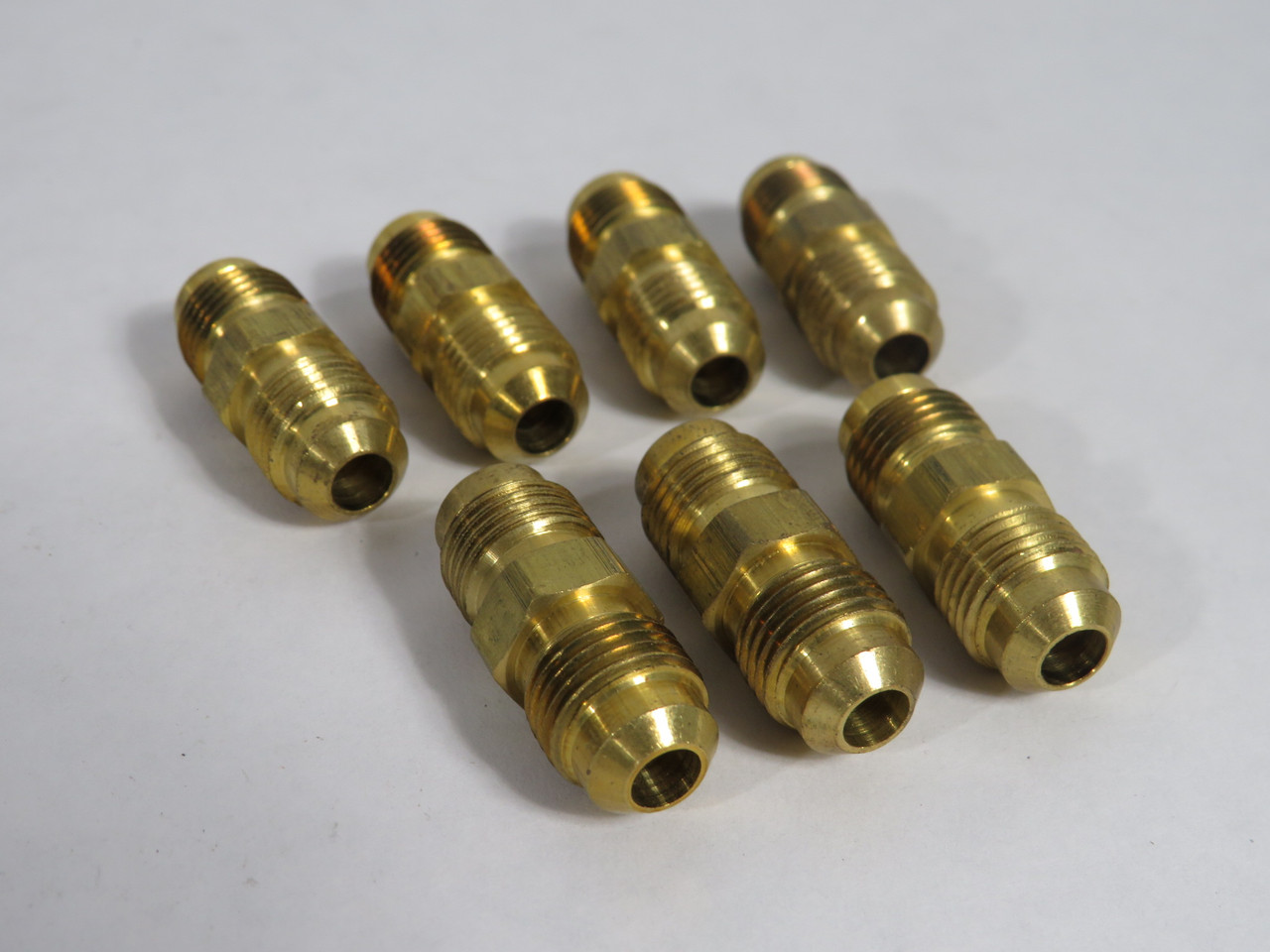 Generic Brass Union Fitting 45 Deg Flare 5/16" Tube Lot of 7 USED